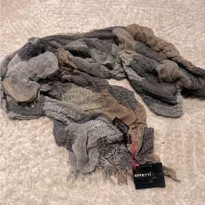 Gray and Tan Women's Scarf